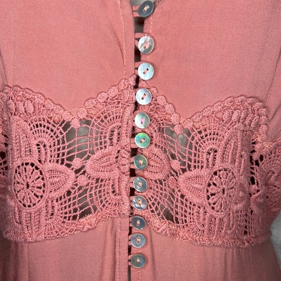 Coral pink halter maxi sundress, size Small by Daytrip - Picture 4 of 11